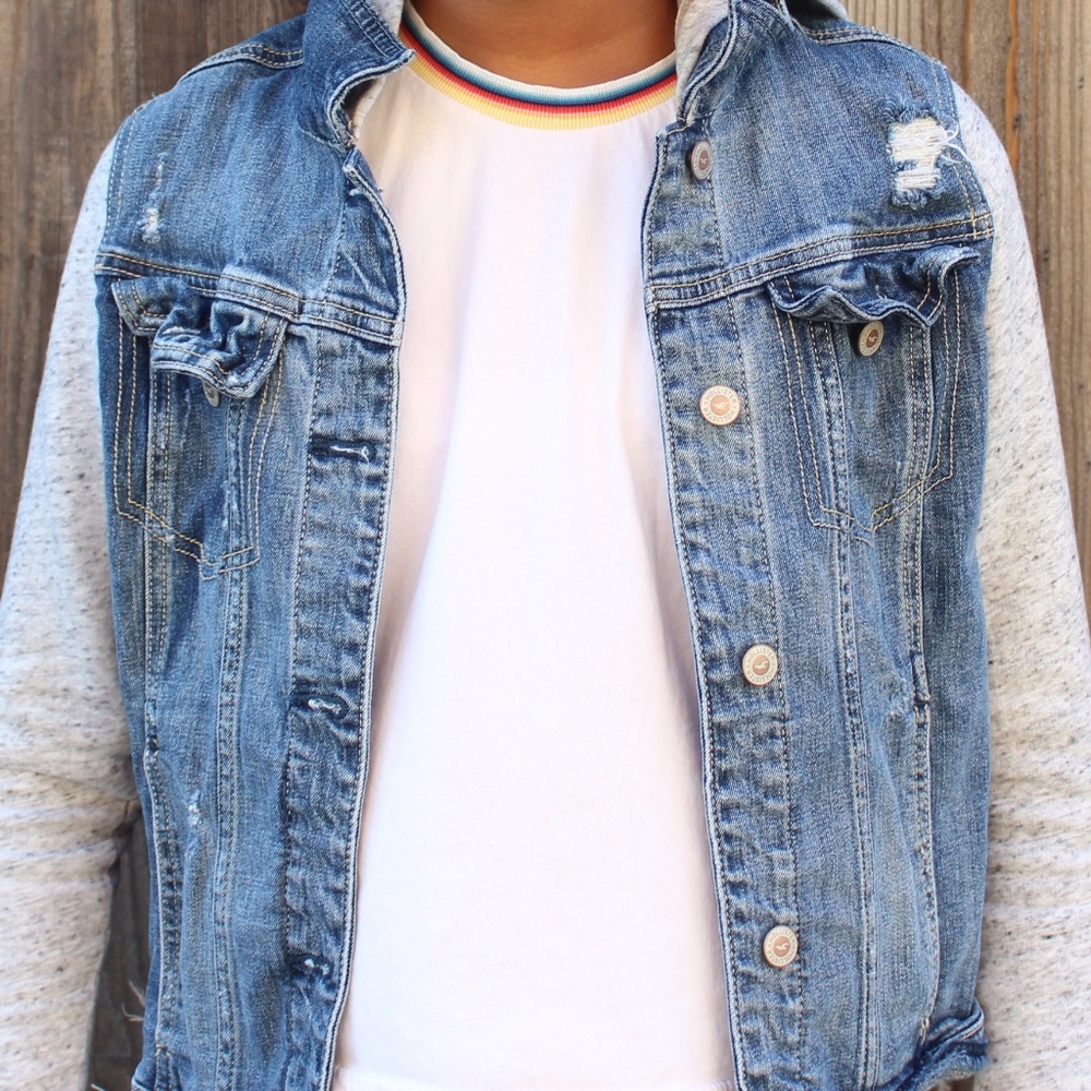 Hollister Denim/Gray Soft Jacket